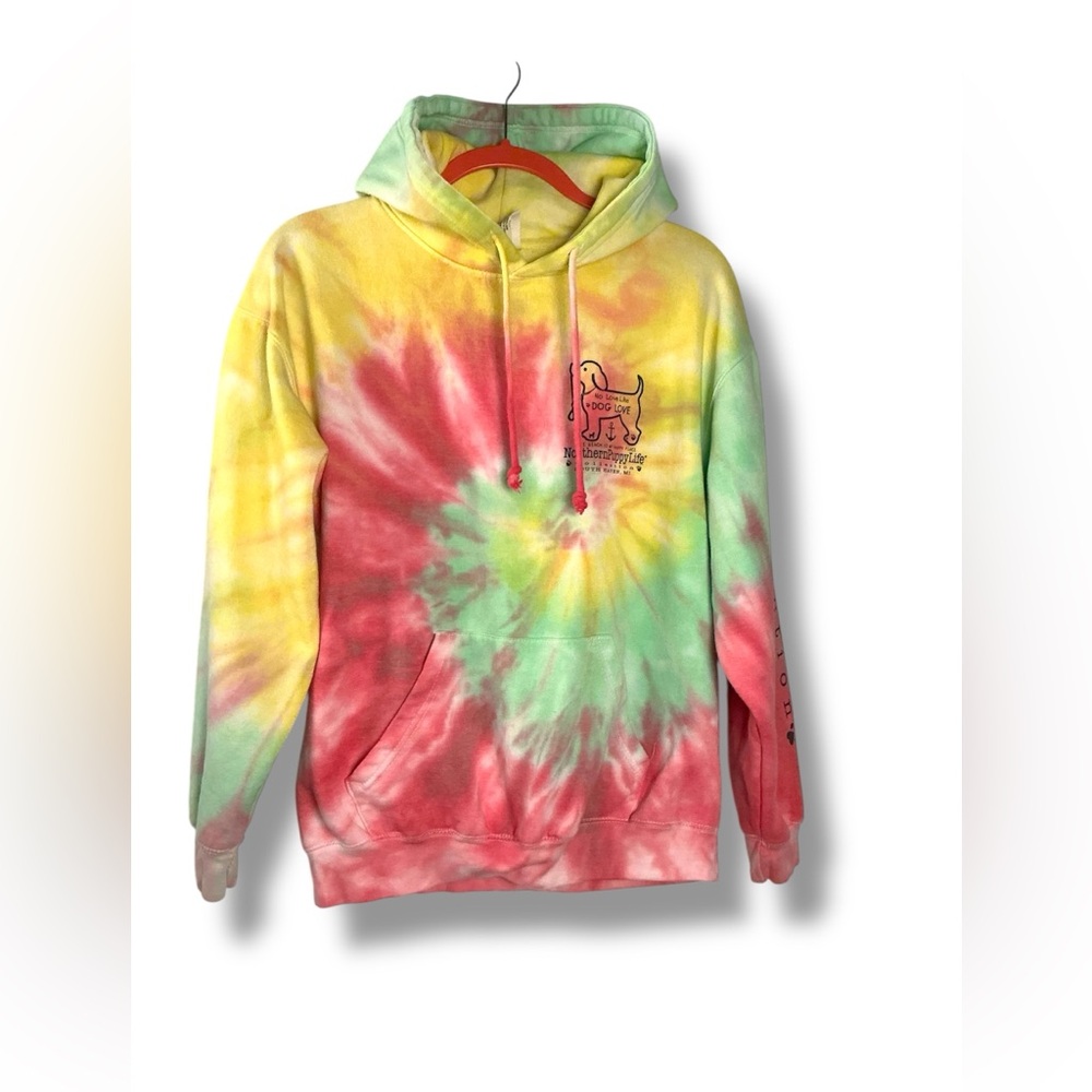 Tie dye puppy love hoodie
